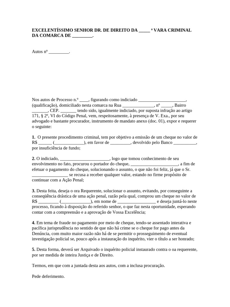 Pedido de Arquivamento de Inquérito | PDF