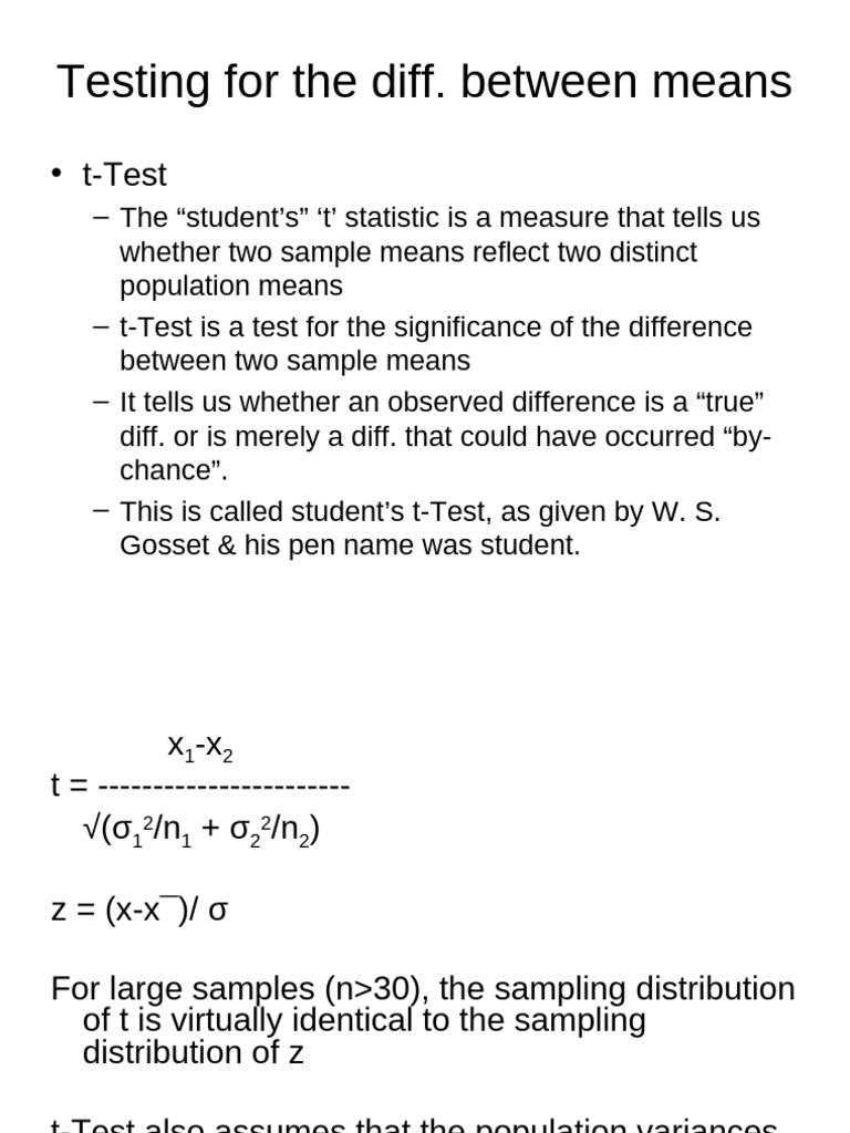 9-Statistical Tests | PDF | Student's T Test | F Test