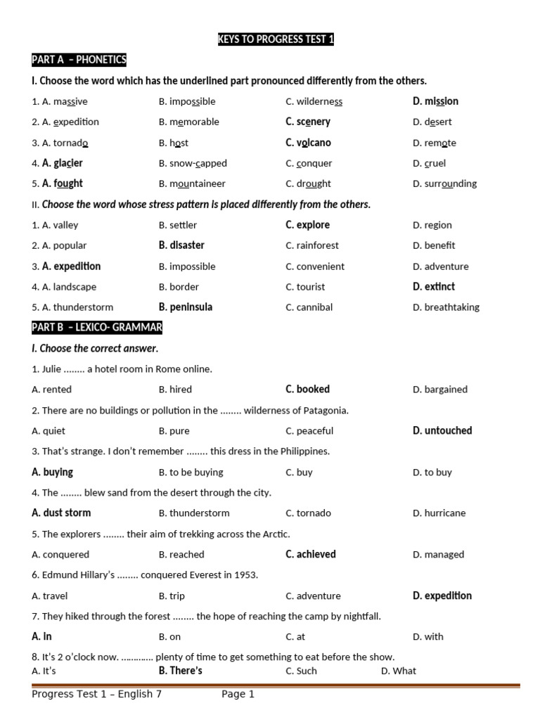 Phonetics And Grammar Progress Test Pdf Cheyenne Galápagos Islands