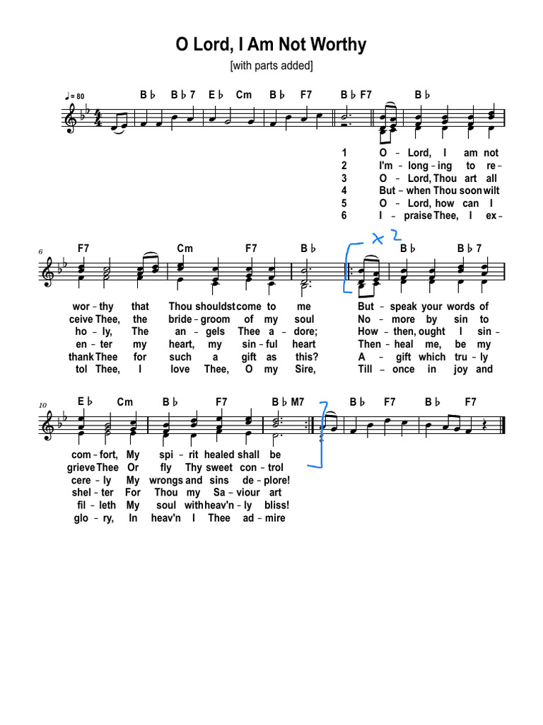 O Lord, I Am Not Worthy Hymn | PDF