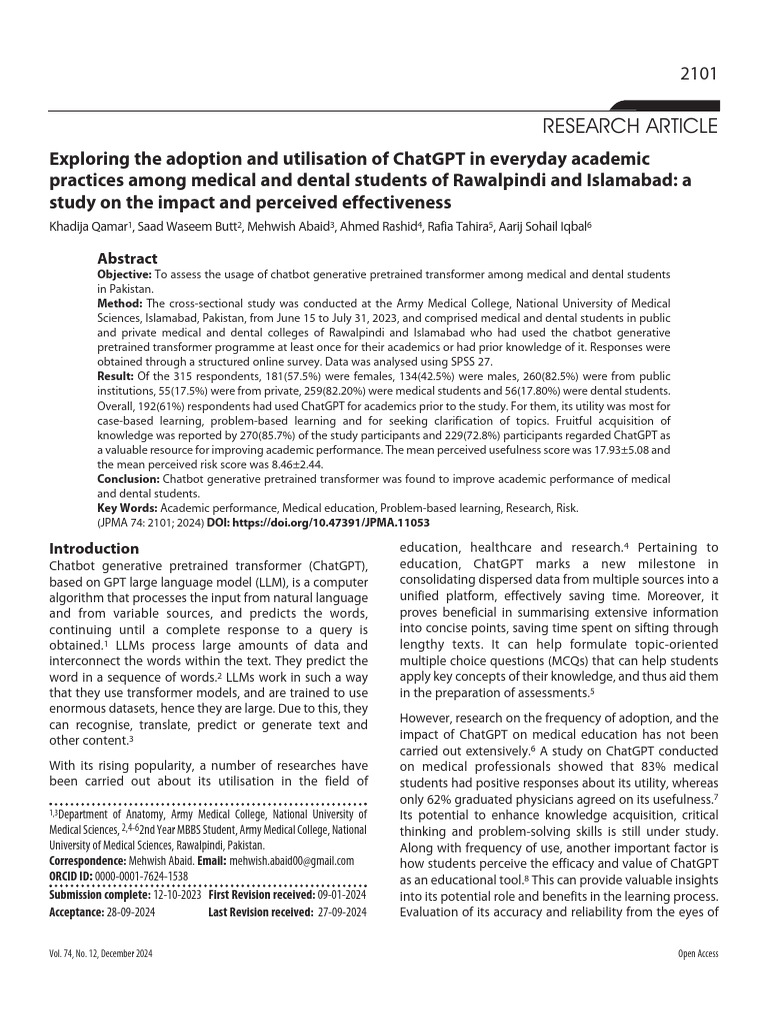 Exploring the Adoption and Utilisation of ChatGPT | PDF | Sampling ...
