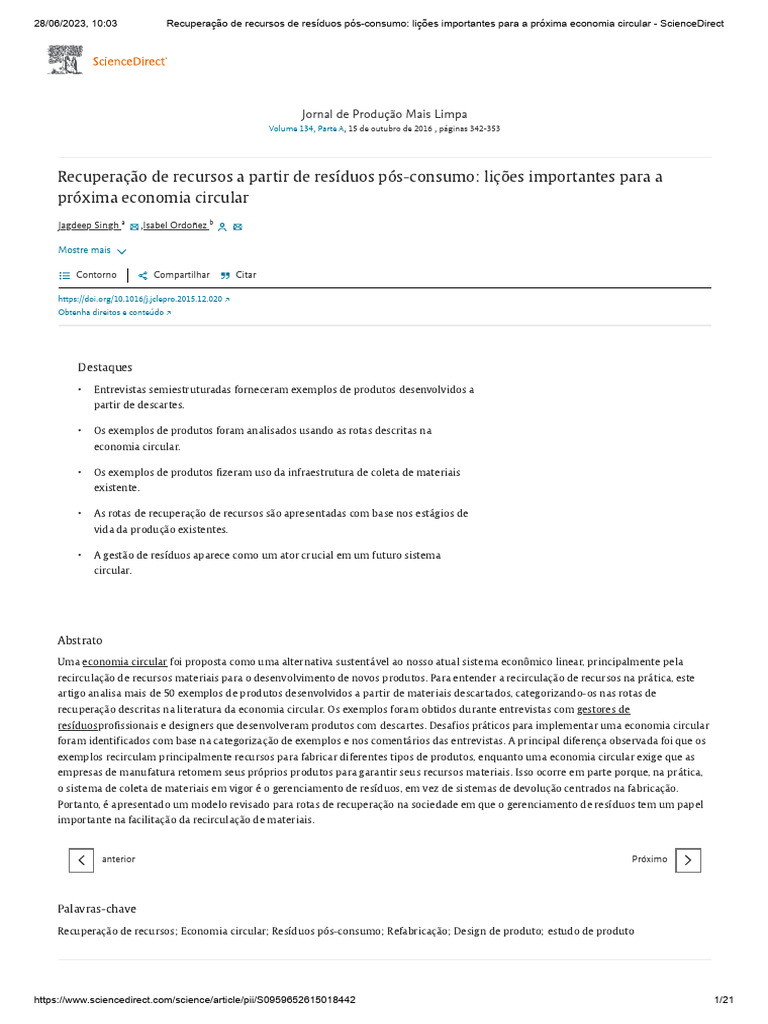 Recuperação de Recursos de Resíduos Pós-Consumo - Lições Importantes ...