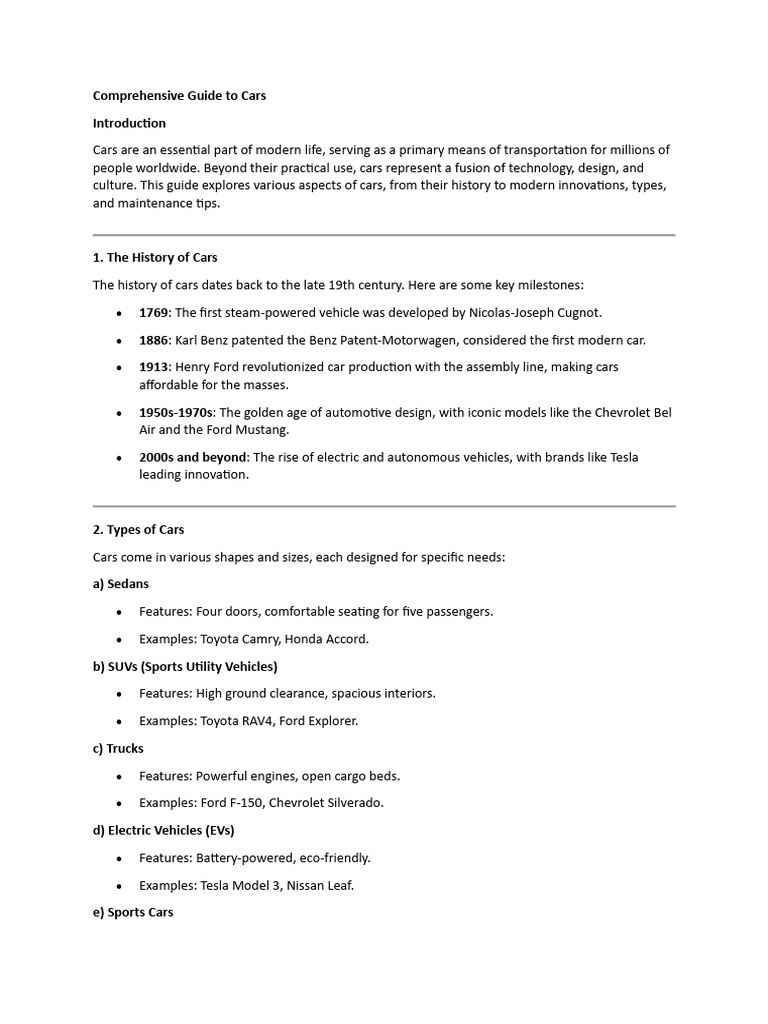 Comprehensive Car Guide PDF | PDF | Car | Ford Motor Company