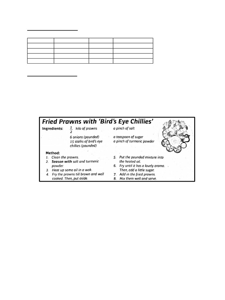 Reading Comprehension Pdf Food And Drink Preparation Cooking