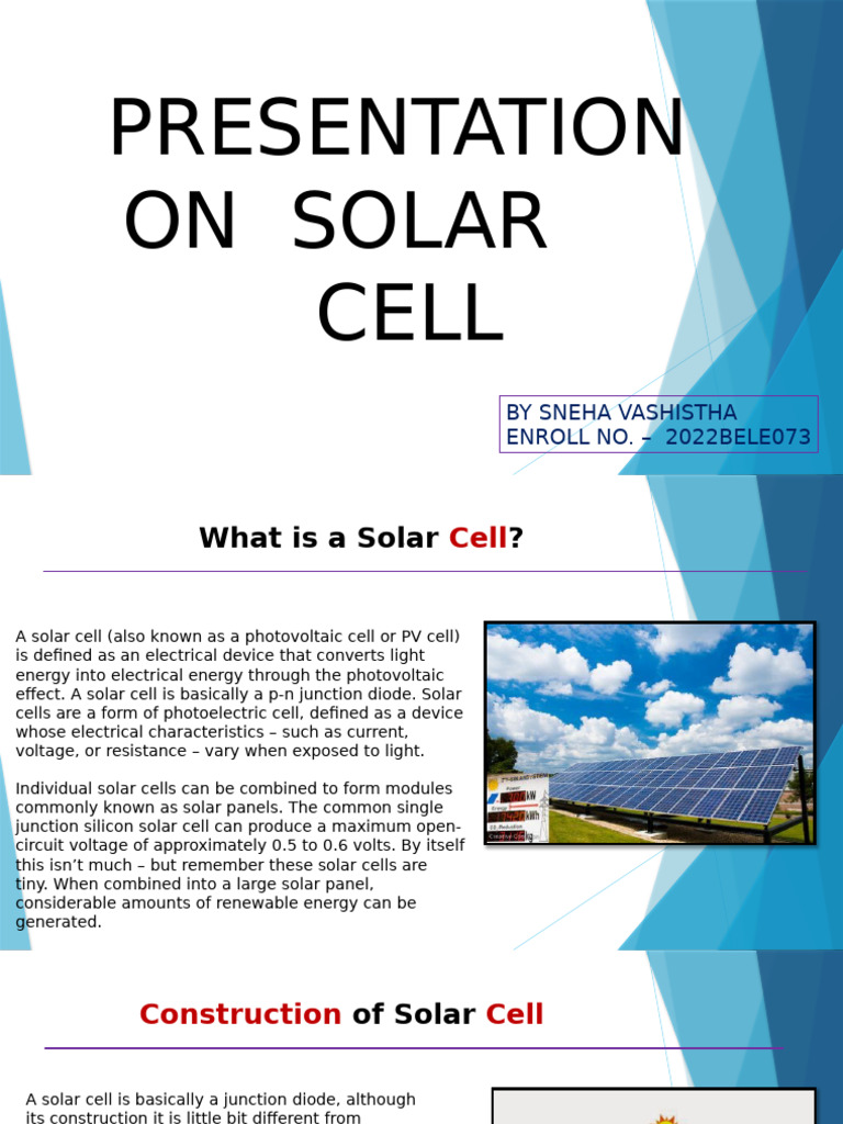 Solar Cell Basics for Students | PDF | Solar Cell | Photovoltaics