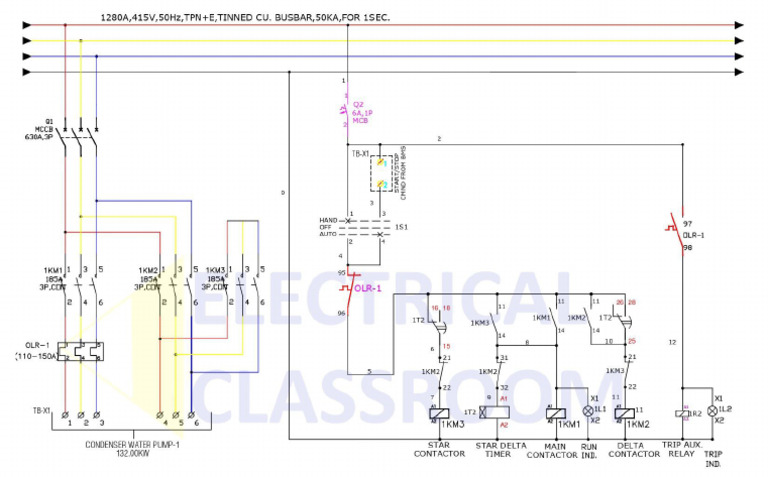 Star Delta Panel Wiring Diagram | PDF