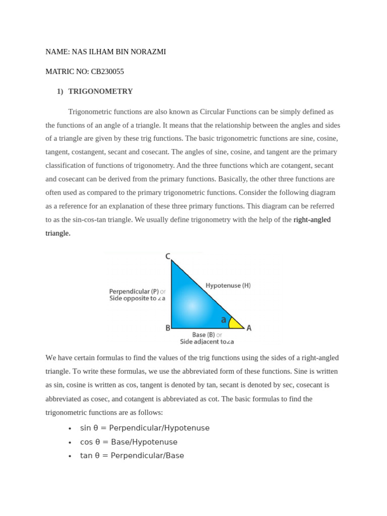 Trigonometry Pdf Trigonometric Functions Trigonometry