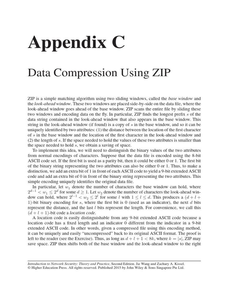 Introduction To Network Security - 2015 - Wang - Data Compression Using ...