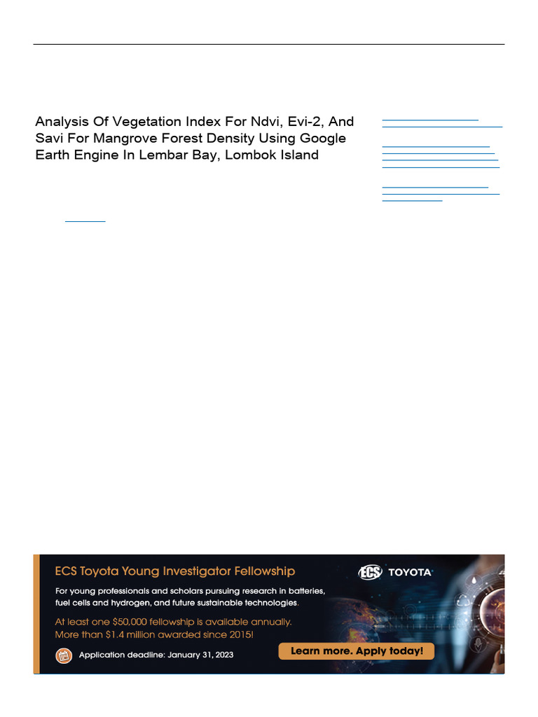 Savi Evi Ndvi Pdf Soil Earth Sciences