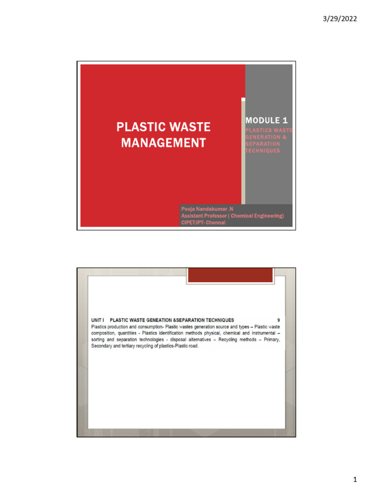 Plastics Waste Management Techniques | PDF | Plastic | Polymers