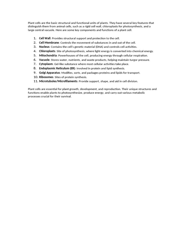 Plant Cells Are The Basic Structural and Functiona | PDF