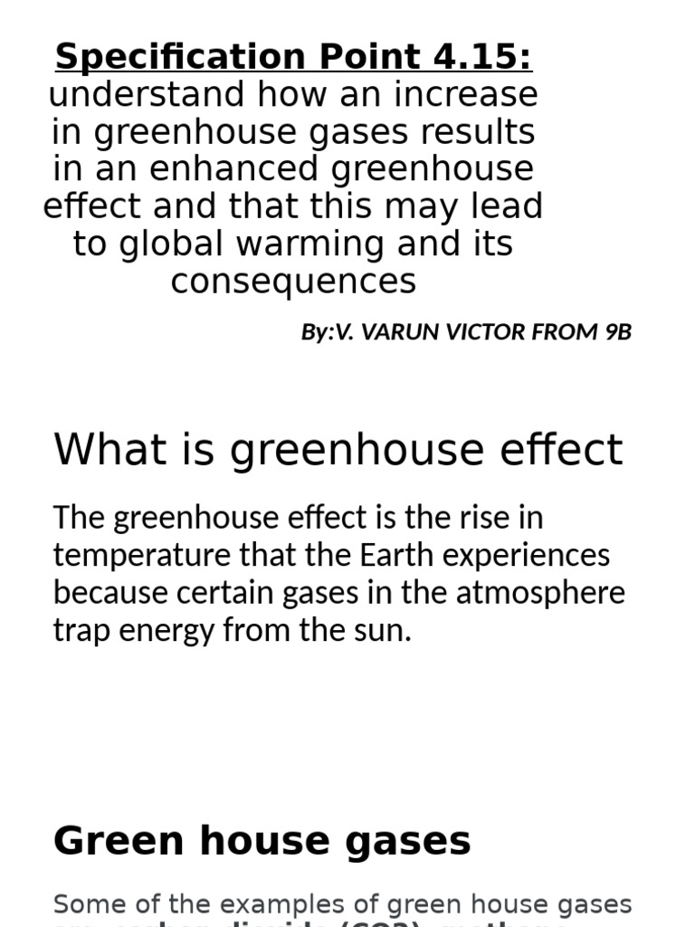 Greenhouse Effect and Global Warming Explained | PDF