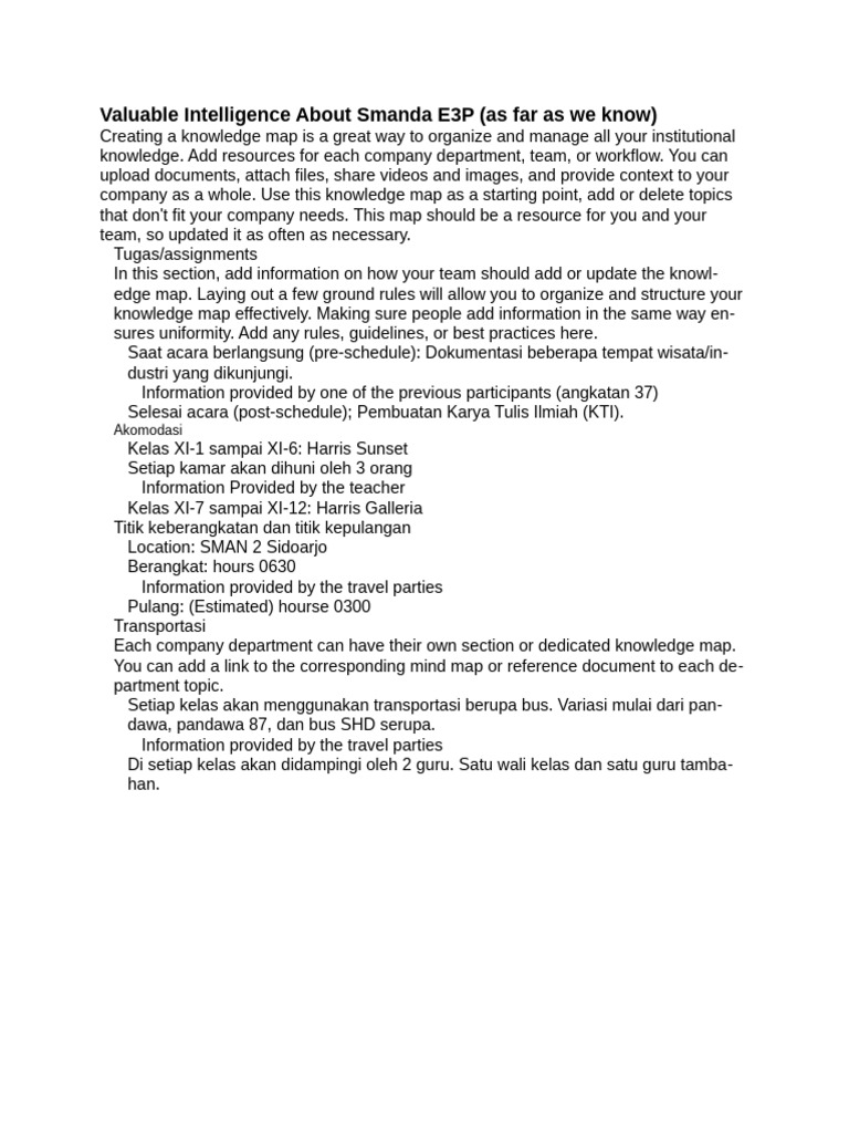 Smanda E3P Knowledge Map Guide | PDF