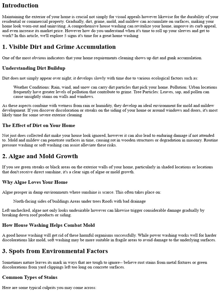 5 Indications It's Time For A Good House Washing 125707 | PDF | Paint ...