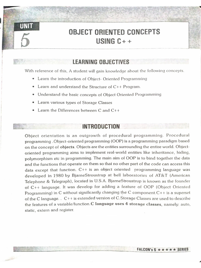 Object Oriented Concept's Using C++ | PDF