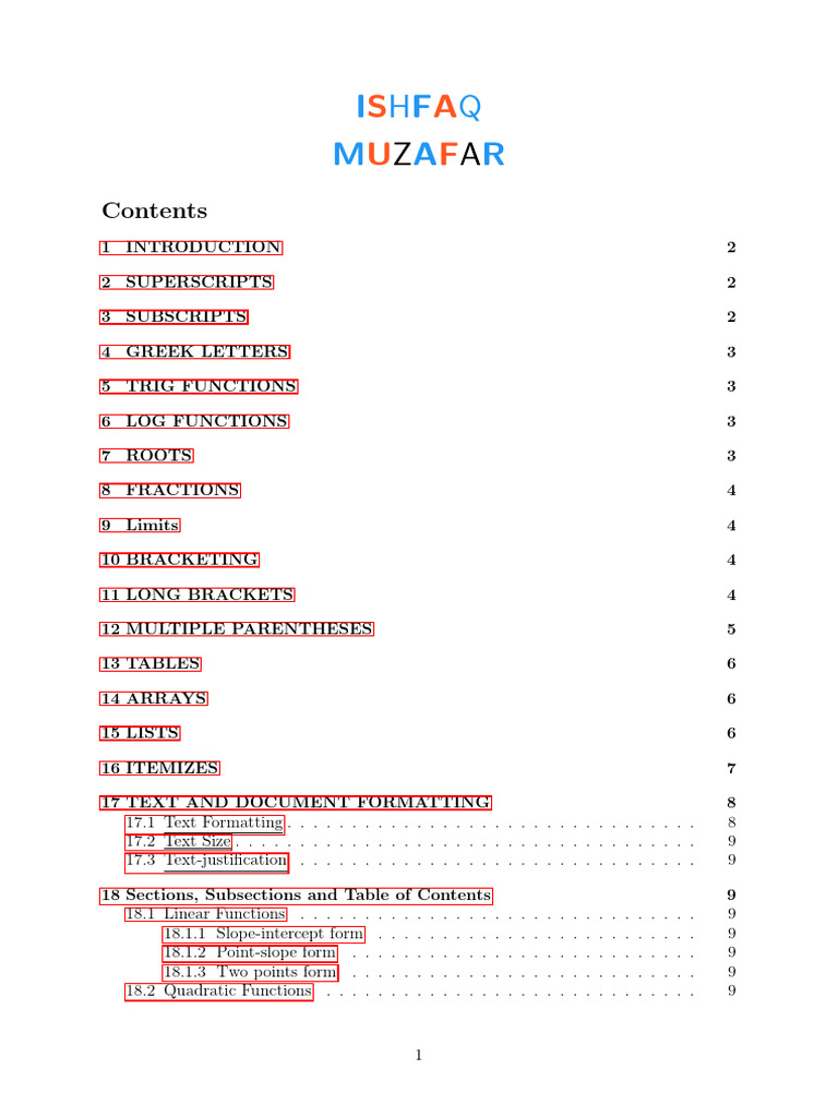 LaTeX Document Formatting Guide | PDF | Bracket | Mathematics