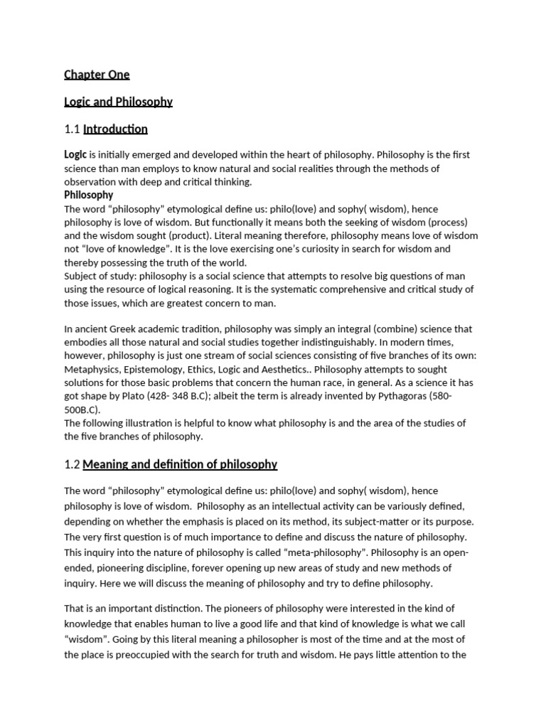 Chapter One Critical Thinking Pdf Logic Metaphysics
