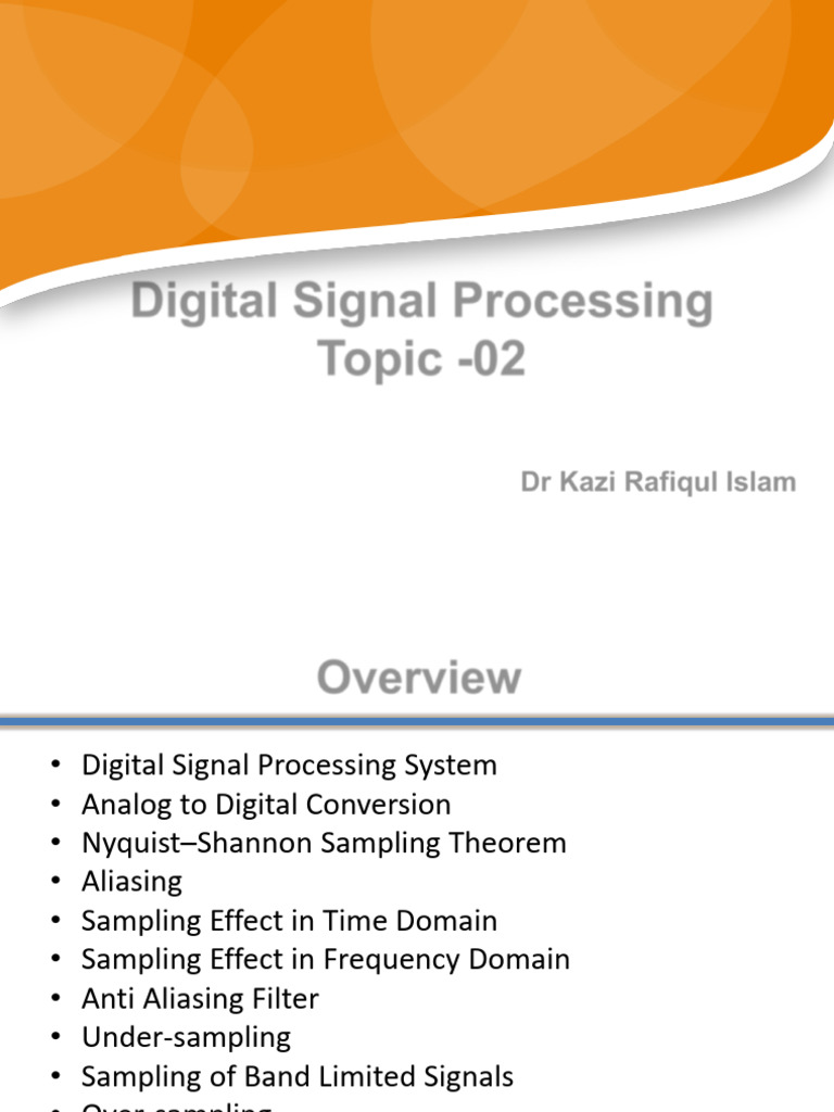 Lecture 2 | PDF | Sampling (Signal Processing) | Analog To Digital ...