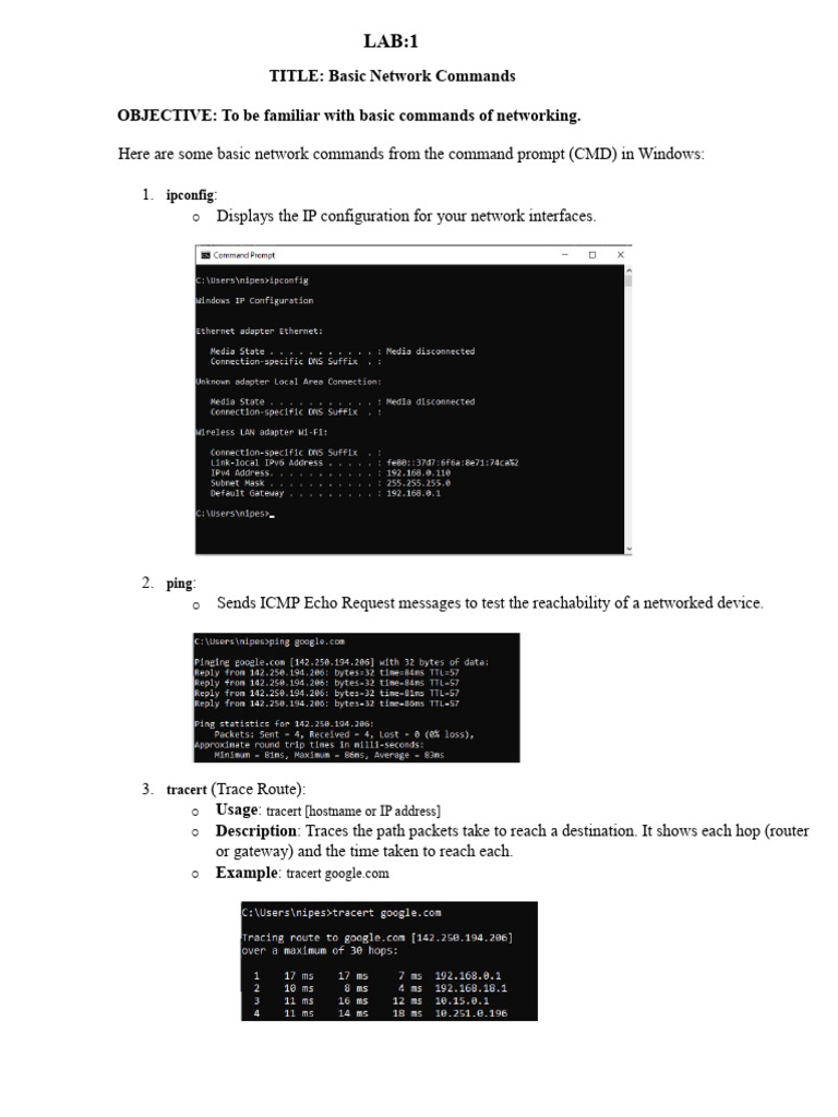 Essential Networking Commands Guide | PDF | Computer Network | Router ...