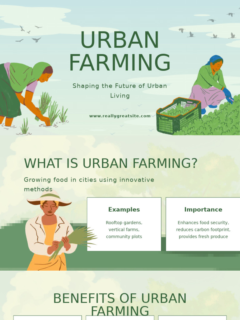 Green and White Illustrative Simple Urban Farming Presentation | PDF