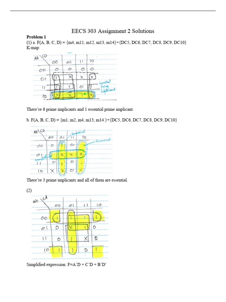 EECS 303 Assignment 2 Solutions | PDF