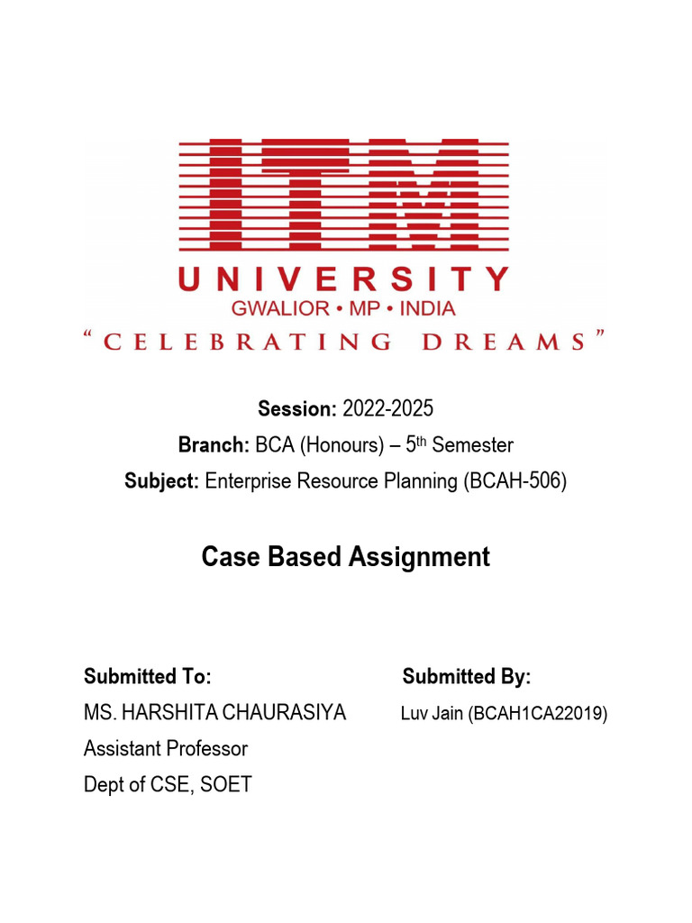 Erp Case Based Assignment (Bcah1ca22019) | PDF | Enterprise Resource ...