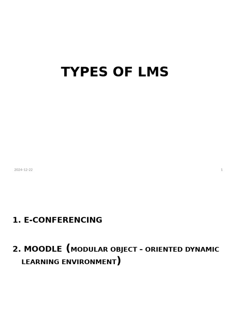 E-Conferencing and Moodle LMS Overview | PDF | Educational Technology ...