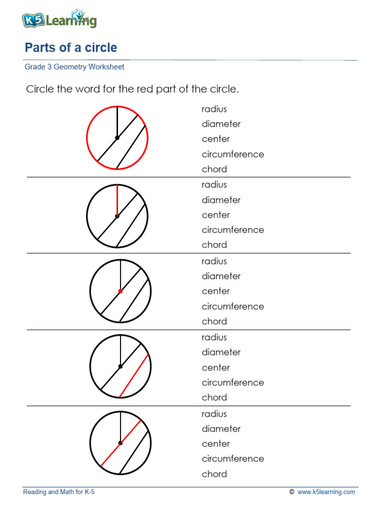 Grade 3 Geometry Circles Parts Pdf