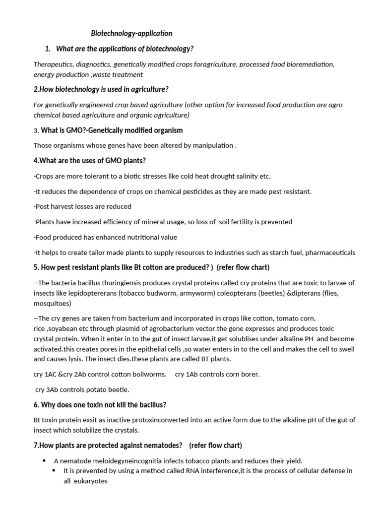 Applications of Biotechnology Explained | PDF | Genetically Modified ...