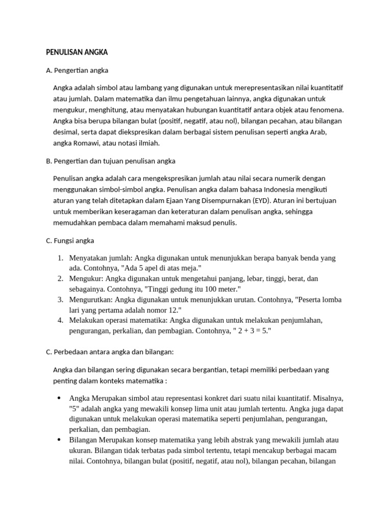 Aturan Penulisan Angka dalam EYD | PDF