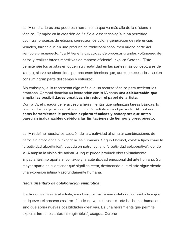 La IA y su impacto en el arte moderno | PDF | Inteligencia artificial ...