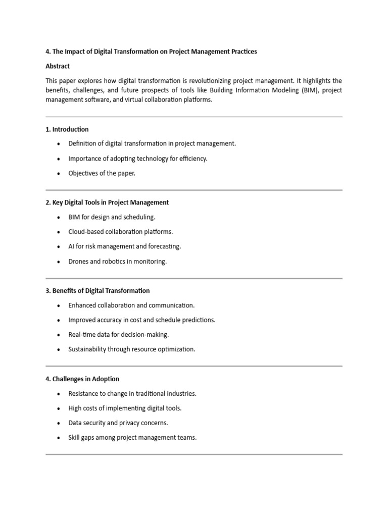 The Impact of Digital Transformation On Project Management Practices | PDF