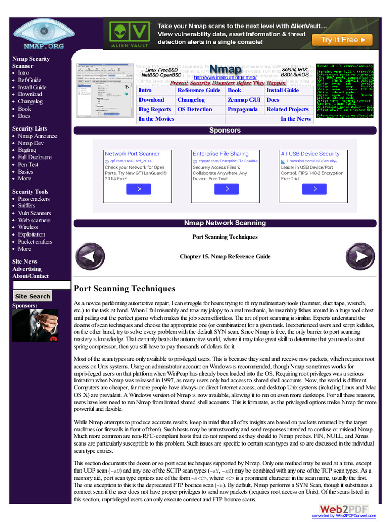 nmap-org | PDF | File Transfer Protocol | Transmission Control Protocol