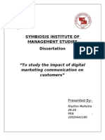 Symbiosis Institute of Management Studies Dissertation