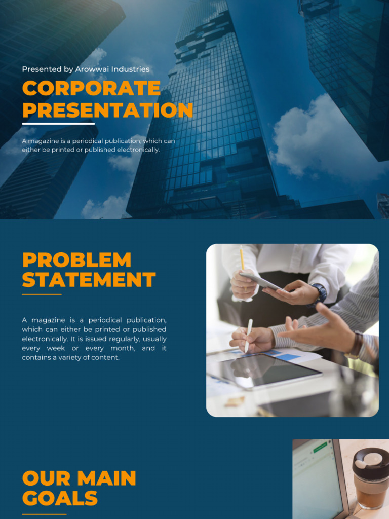 Blue Yellow Modern Corporate Presentation | PDF