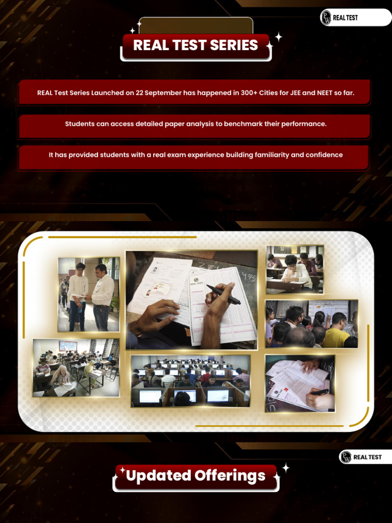 REAL Test Series Overview for JEE & NEET | PDF