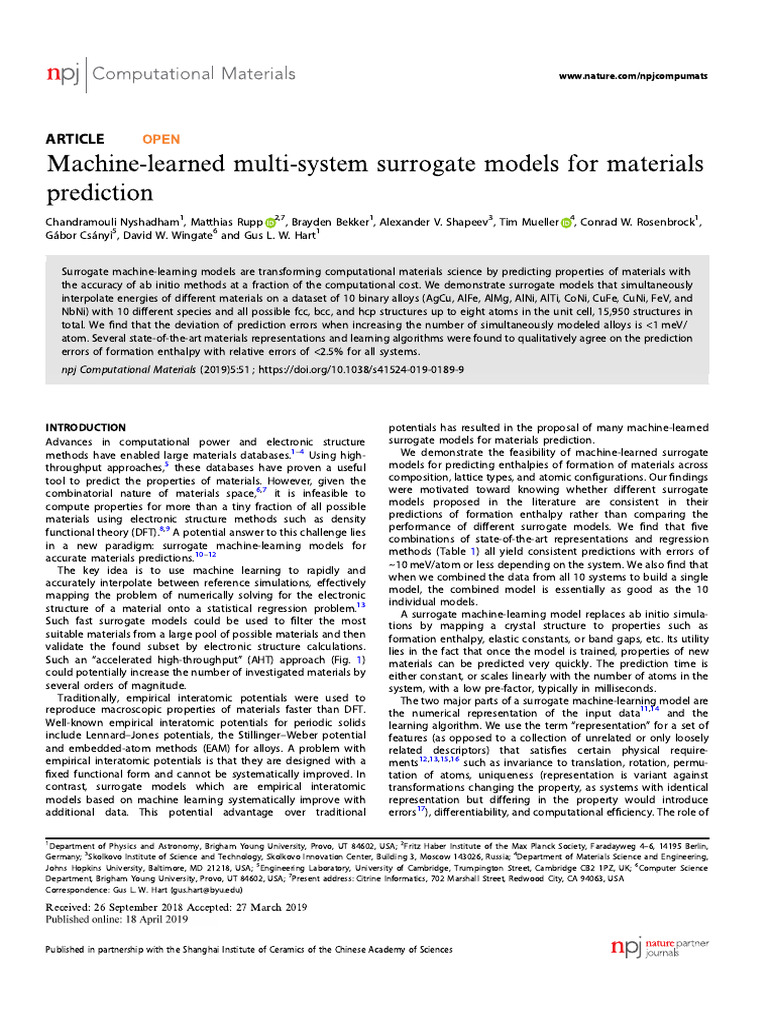 Machine-Learned Multi-System Surrogate Models For Materials Prediction ...