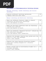 Question Bank - Telecommunication Switching Systems (404187)