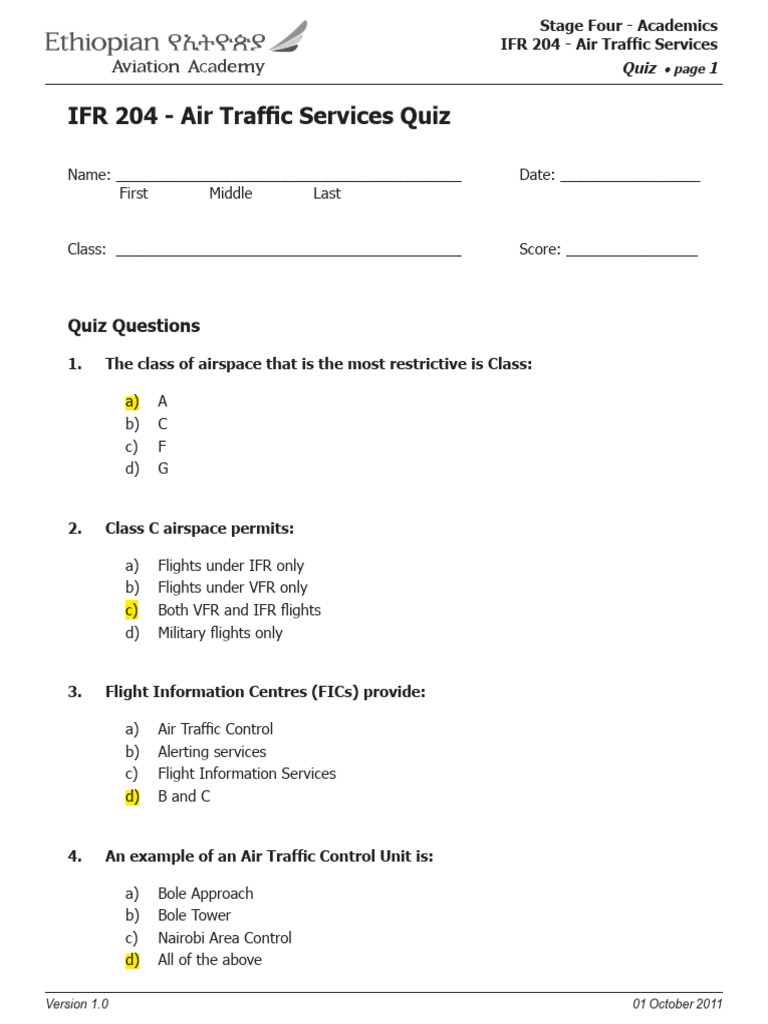 Exam | PDF | Instrument Flight Rules | Air Traffic Control