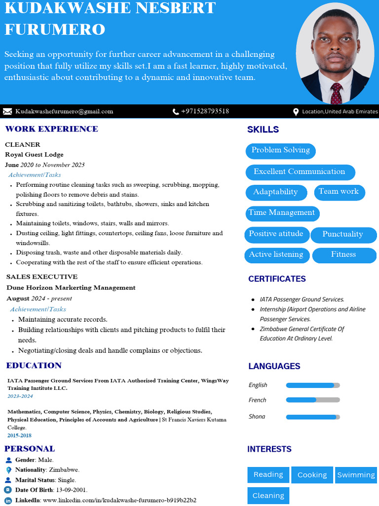 Kudakwashe's Cv | PDF