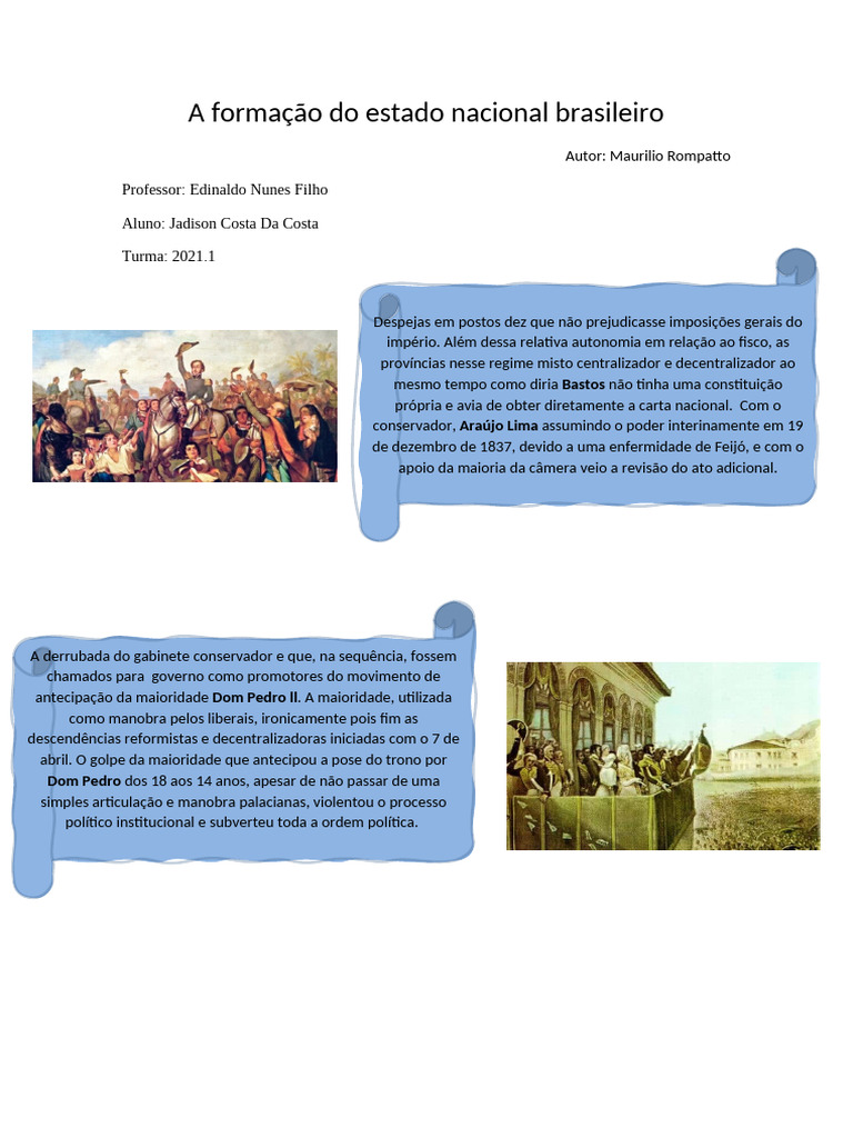 A Formação do Estado Nacional Brasileiro | PDF
