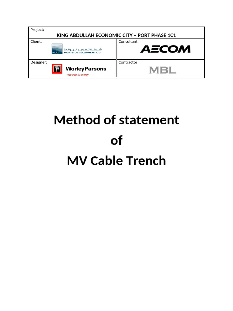 MOS MV Cable | PDF | Personal Protective Equipment | Quality Assurance