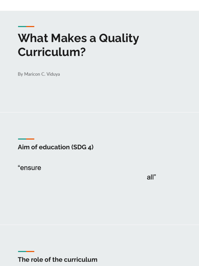 Quality Curriculum Framework Essentials | PDF | Curriculum ...