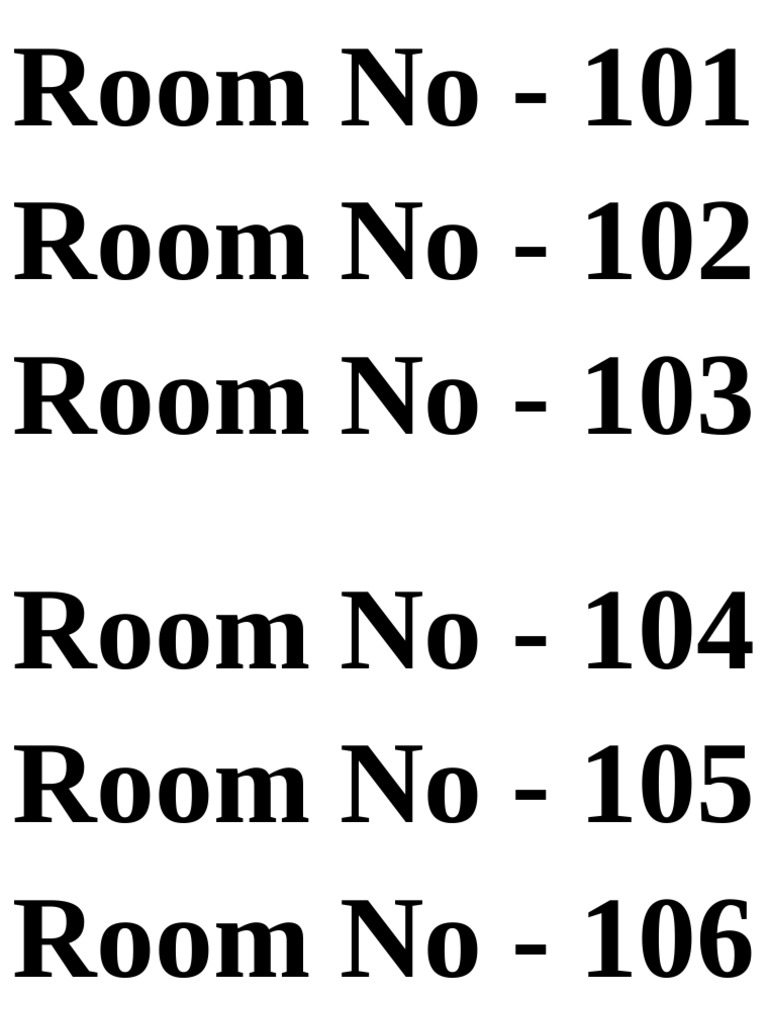 List of Room Numbers | PDF
