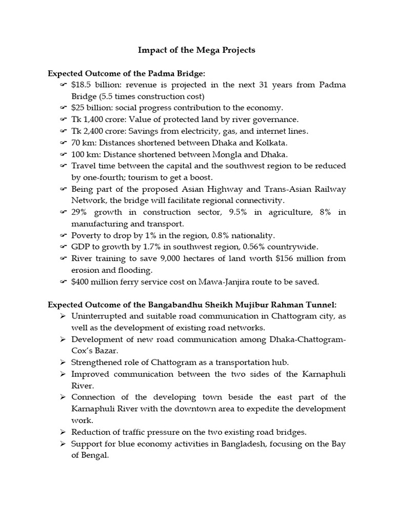 Impact of The Mega Projects | PDF | Traffic Congestion | Economies