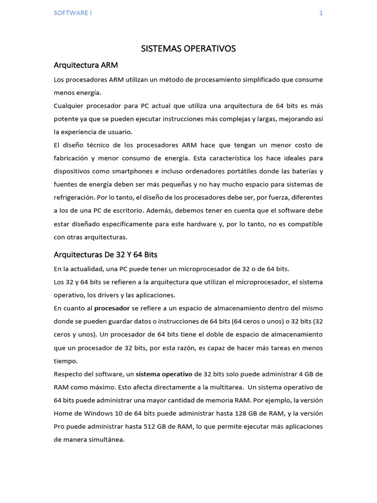 Arquitecturas Arm, 32 y 64 Bits | PDF