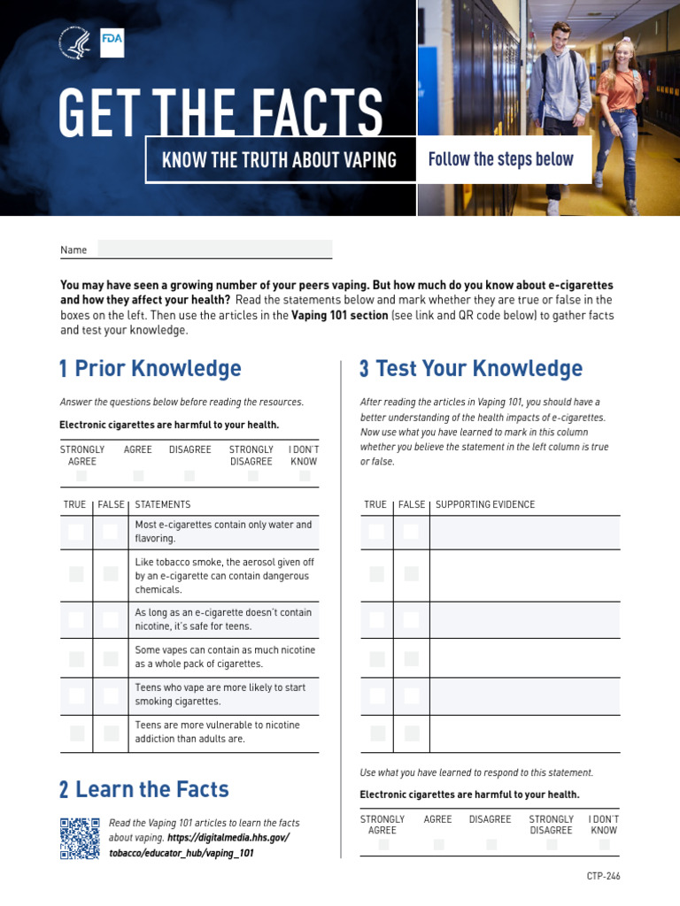 Vaping Health Facts Quiz for Teens | PDF | Electronic Cigarette | Cigarette