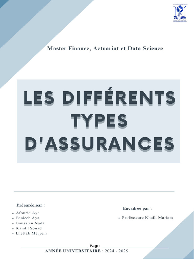 Types et objectifs des assurances IARD | PDF | Assurance | Retraite