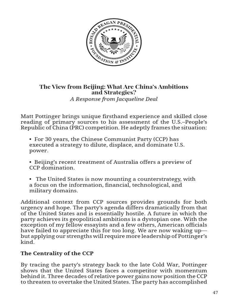 China's Global Ambitions and U.S. Response | PDF | China | World Politics