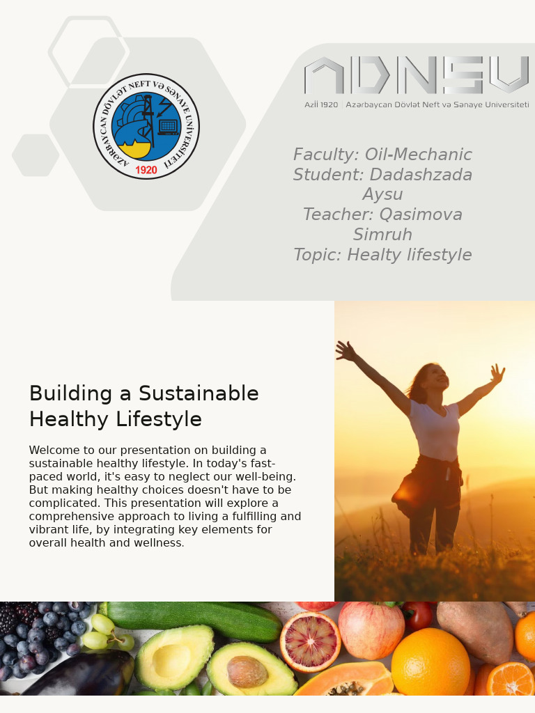 Sustainable Healthy Lifestyle Guide | PDF | Healthy Diet | Sleep